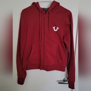 True Religion Red Zip-Up Hoodie